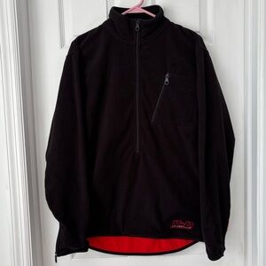 Vintage Harley Davidson Black Half Zip Fleece Pullover Sweater